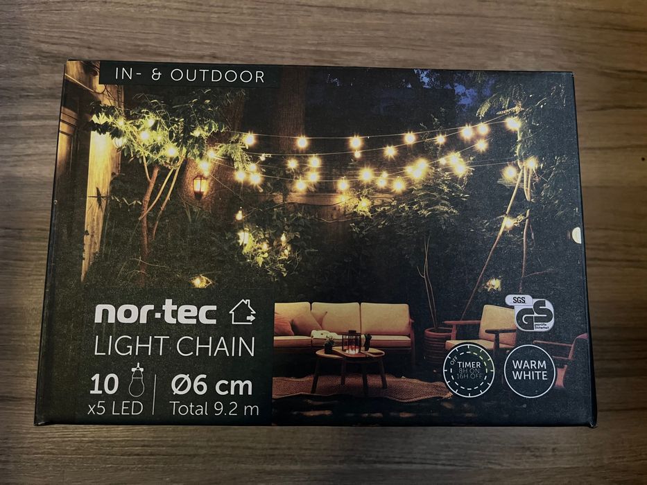 LED Градински гирлянд лампички (9.2м) – 10 крушки