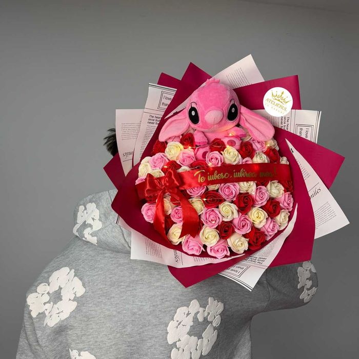 Buchete Trandafiri Sapun, Sclipici , Stitch | Livrare oriunde