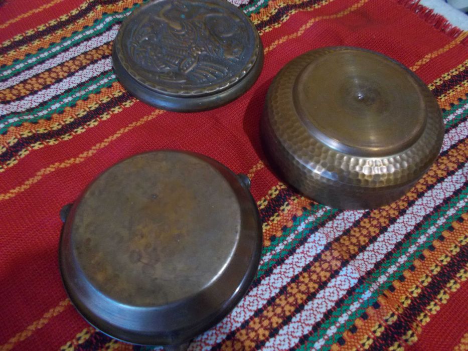 Стара медна кутия с капак + пепелник