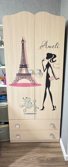 Продается кровать и шкаф в комплекте для девочки