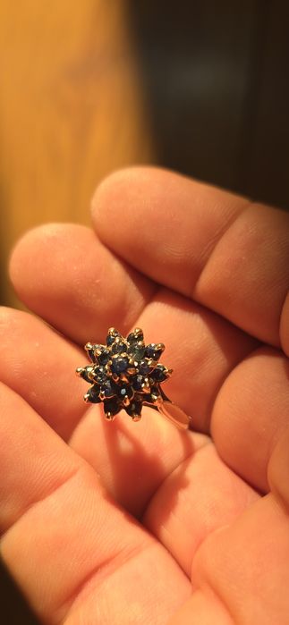 Inel aur safire naturale