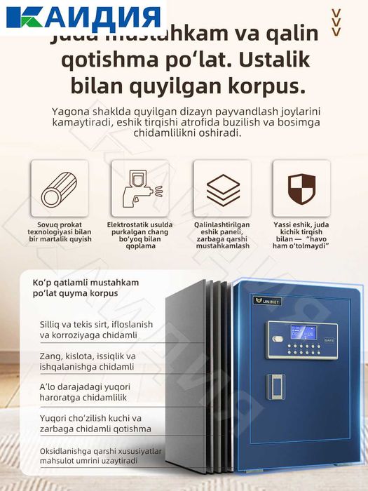 сейф с отпечатком пальца\barmoq izilik seyf \ofis\ zavodlar uchun