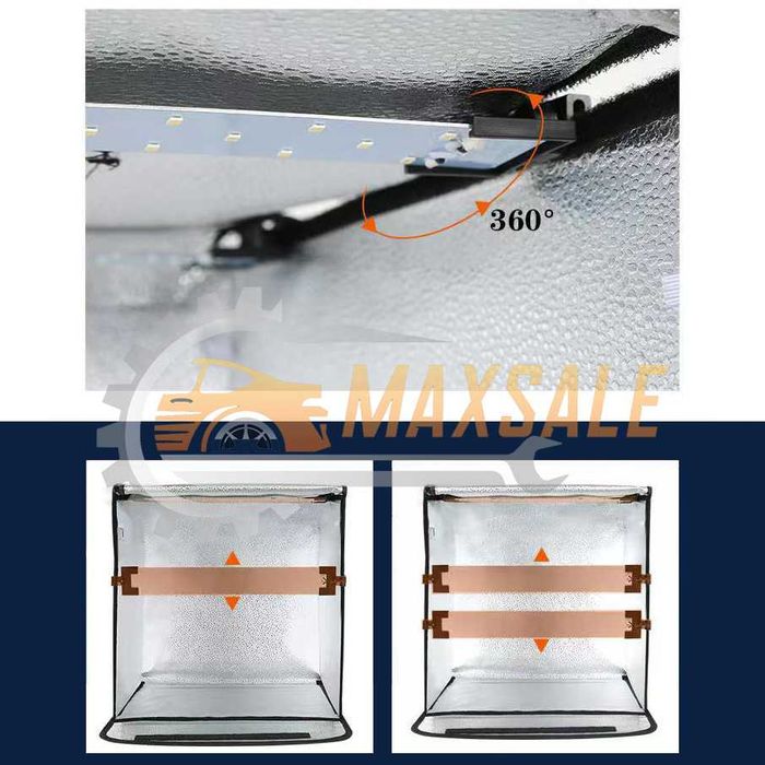 Професионална фото кутия 200см фотобокс в комплект с осветление 4 фона