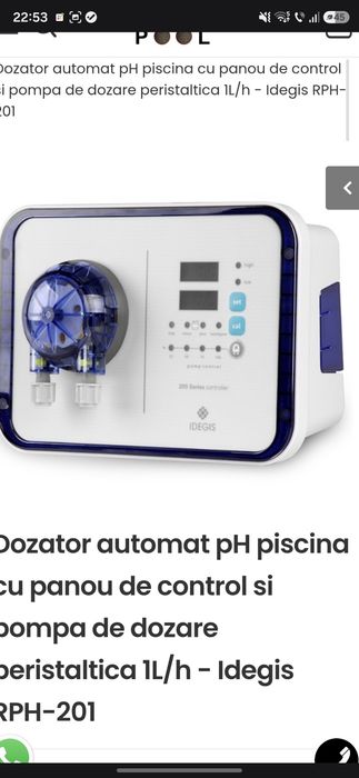 Dozator piscina PH Sistem dozare automata pH - IDEGIS RPH-201