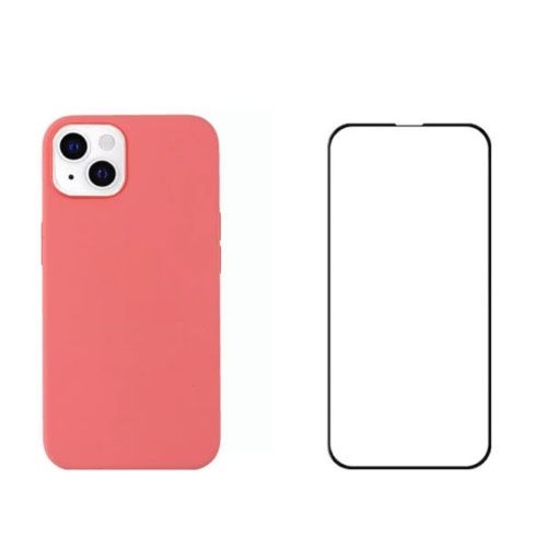 Iphone 13/14/15/16E/17E PRO Folie Sticla 9H si Husa Silicon Alcantara