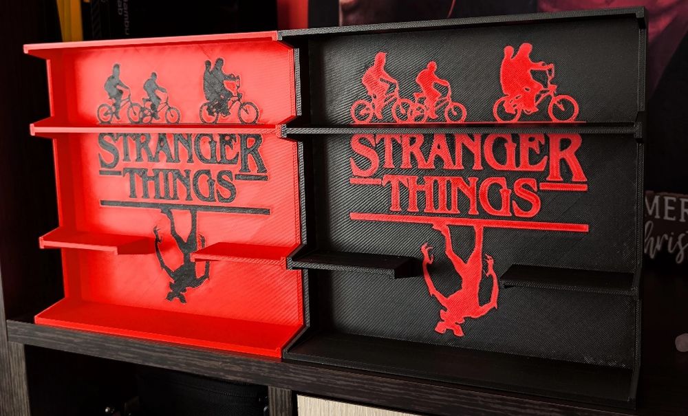 3D принтирана поставка за фигурки – Stranger Things Edition