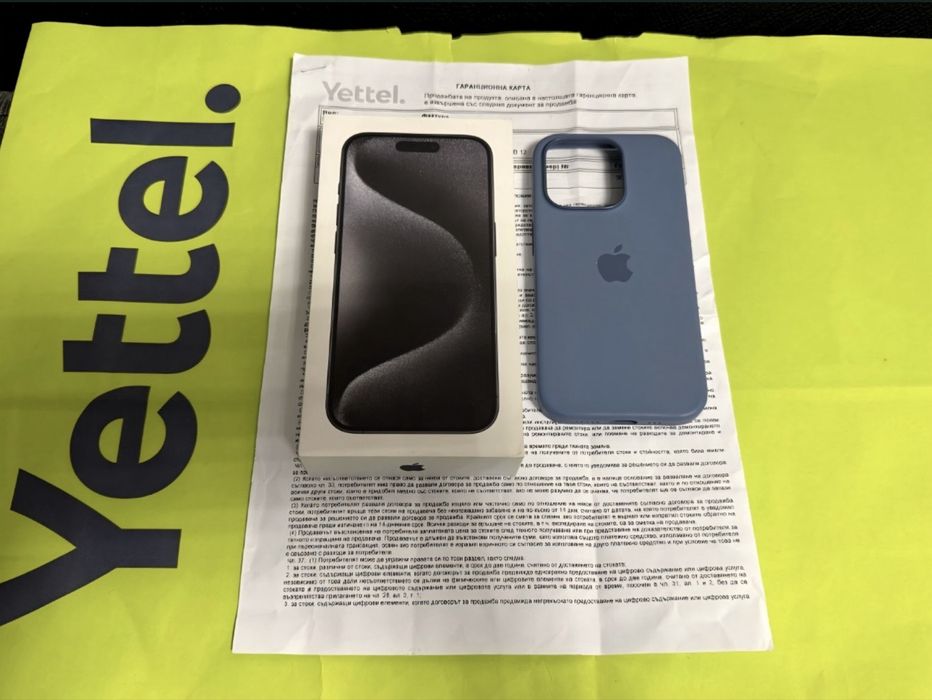 КАТО НОВ 256GB iPhone 15 Pro Yettel Гаранция 2026г. Black | Черен