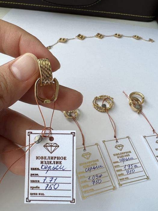 Золотые сережки 750 пробы
