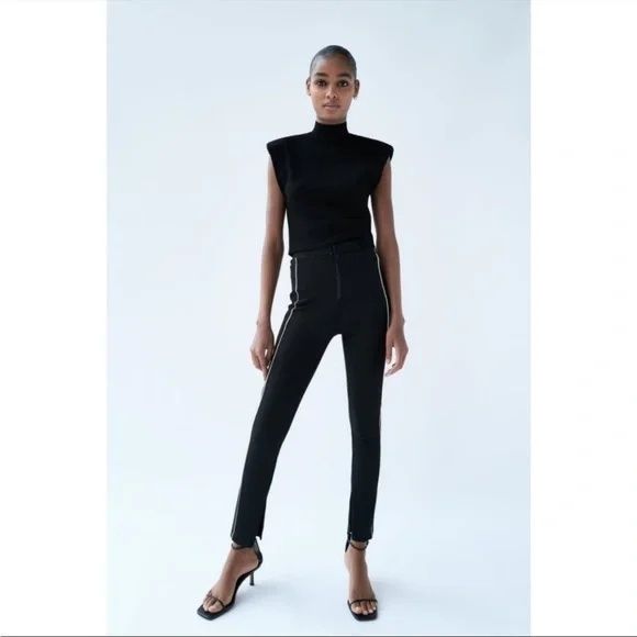 ZARA-еластичен панталон с кант