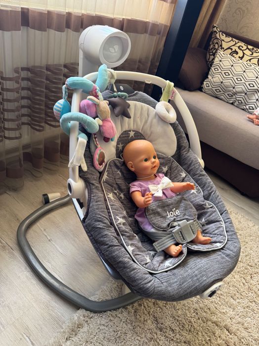 Leagan si balansoar rotativ pentru bebelusi Joie  2 in 1