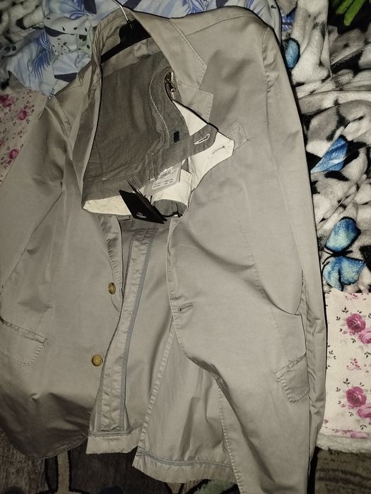 Vand sacou și pantalon bumbac nou din italia