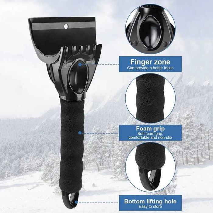 Racleta pentru gheata si zapada parbriz auto maner cu spuma 34 x 10 cm