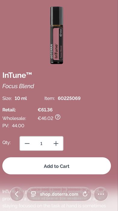 Ulei esențial dōTERRA InTune- Focus Blend