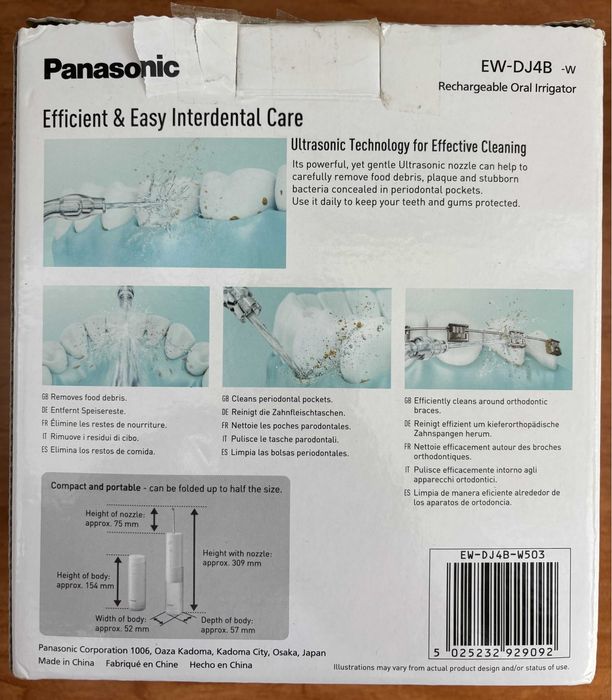 Irigator Bucal Panasonic EW-DJ4B-W503, cu acumulator – pentru calatorii