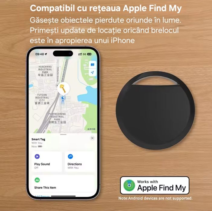 Sistem anti pierdere copii/animale/obiecte. Breloc GPS Apple Find My.
