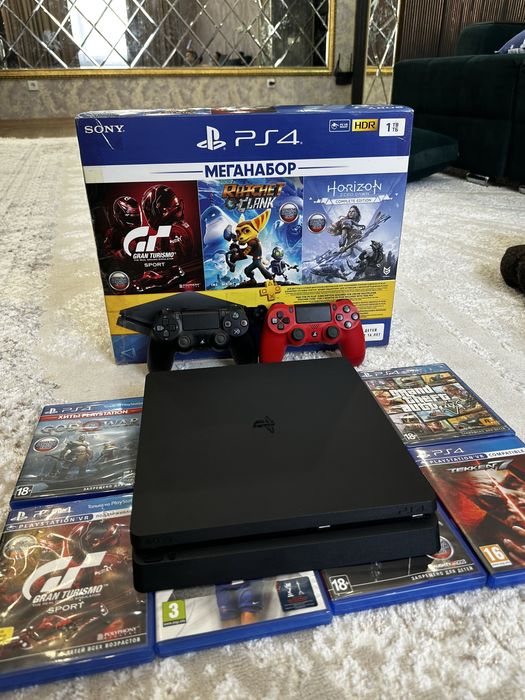 Пс 4 слим 1ТБ + игры