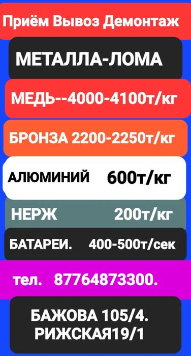Прием Металла Лома Батареи Ванны вывоз демантаж