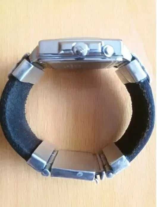 Мъжки часовник Casio EF-324 с ръчно изработена каиша от кожа и сребро