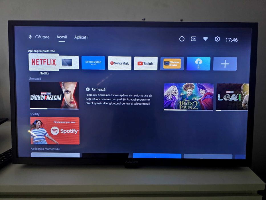 Vând televizor Allview LED 32ePlay6000-H, cu diagonală de 81 cm (32"), Smart TV cu Android și rezoluție HD.