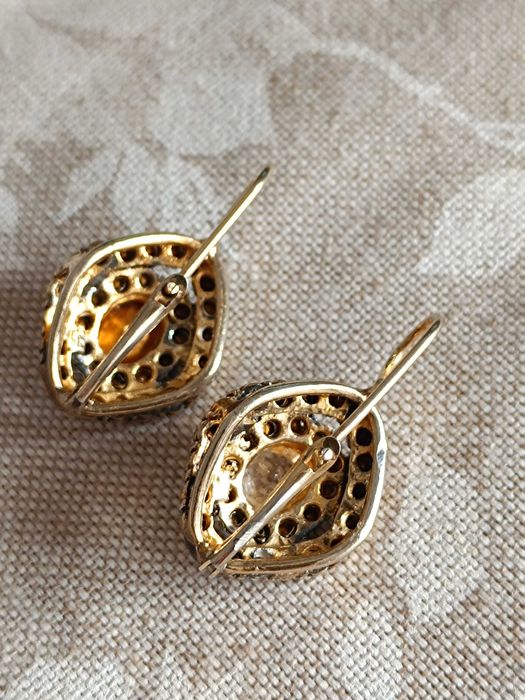 Cercei auriti din argint 925  cu pietre din zirconiu