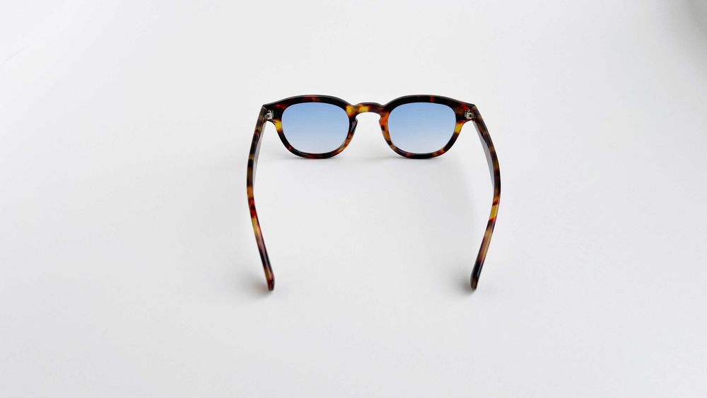 Ochelari de soare Moscot Lemtosh Rama animal print Lentile albastre
