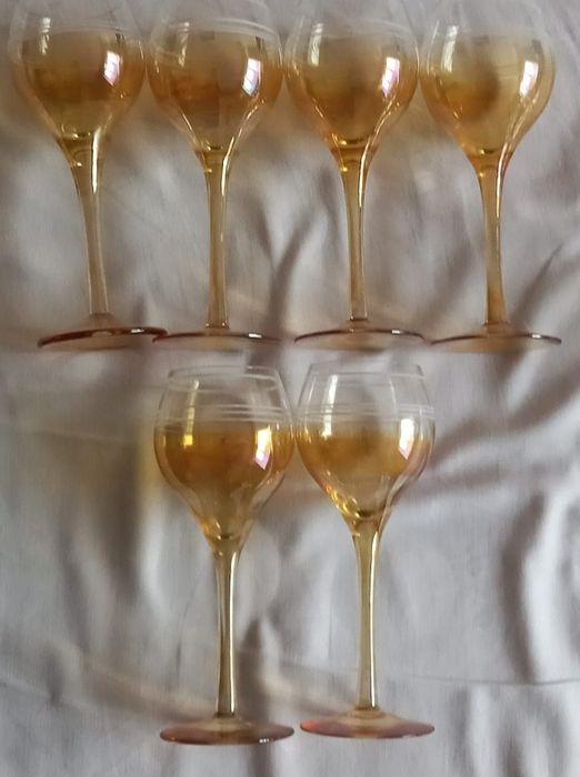 Set 6 pahare sticla galbena