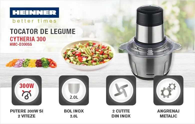 Vand Tocator Heinner Cytheria 300 HMC-D300SS, 300 W, 2 l, Argintiu