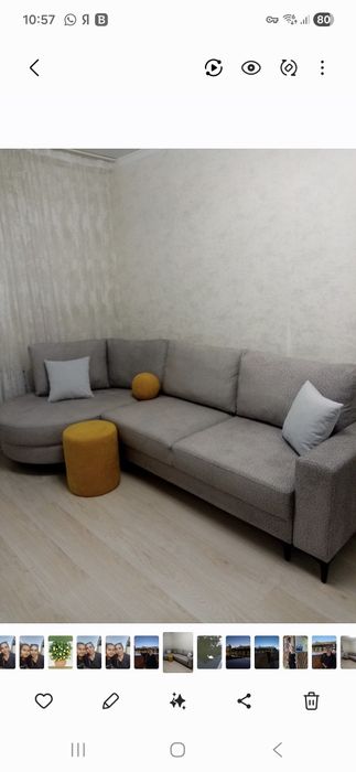 Продам диван , левый угловой , цвет серый