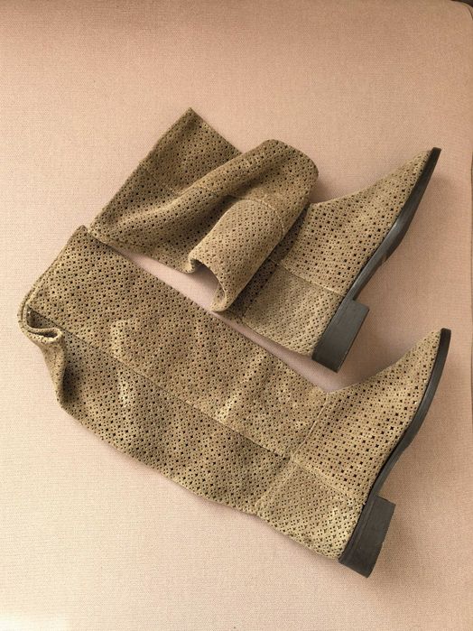 Cizme dama,  piele perforata, marimea 36