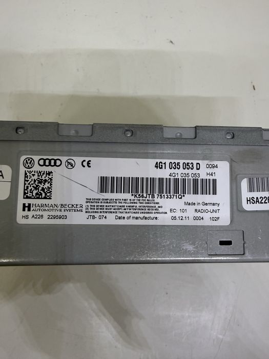 Оригинално радио Audi MMI 3G Harman Becker 4G1035053G 4G1035053D 4G0035061C 4G0035082C 4F0035061D