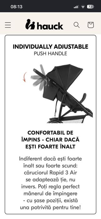 Cariucior pt copil Hauck rapid 3 air negru