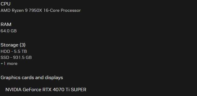 PC gaming editare video randare 3d RTX 4070TI SUPER
