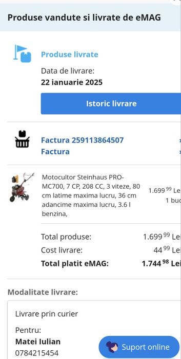 Vand Motocultor 7 CP NOU