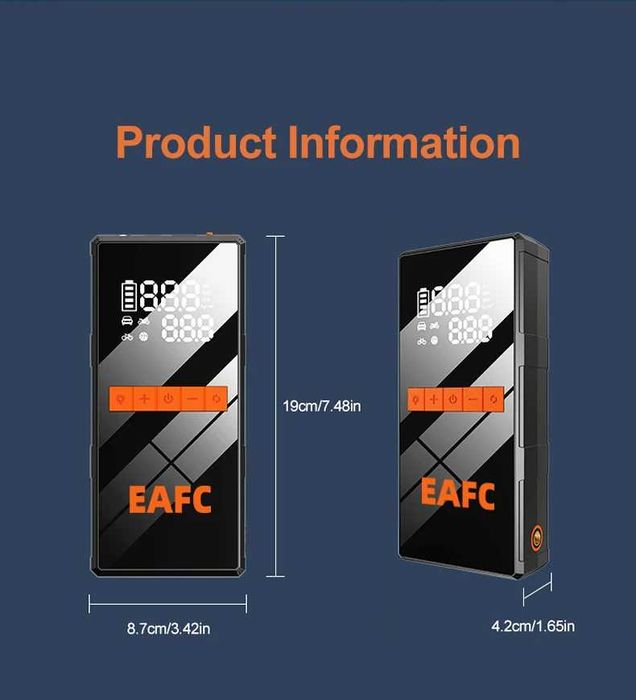 ДЖЪМП СТАРТЕР 4в1 КОМПРЕСОР за гуми за кола автомобил Jump Starter