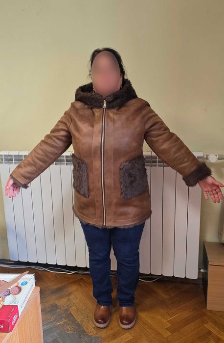 Италианско кожено палто с ДВЕ лица