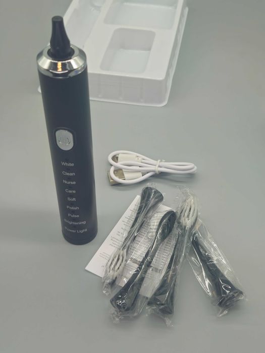 Електрическа звукова четка за зъби с 8 режима, USB зареждане и 4 глави