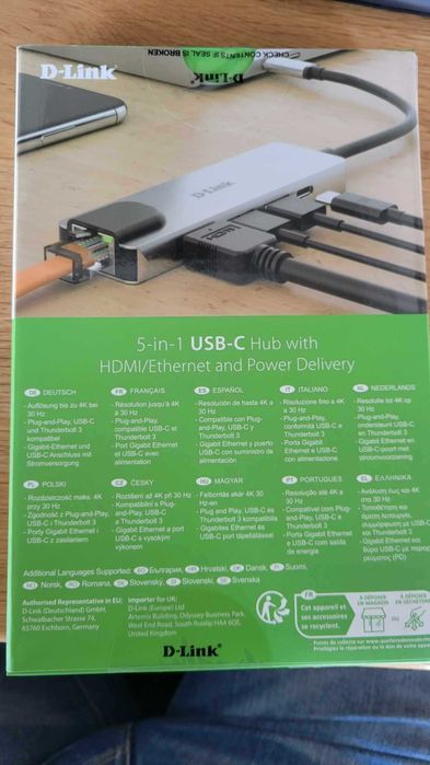 D-Link DUB-M520 докинг станция Жичен Thunderbolt 3 Алуминий, Черен