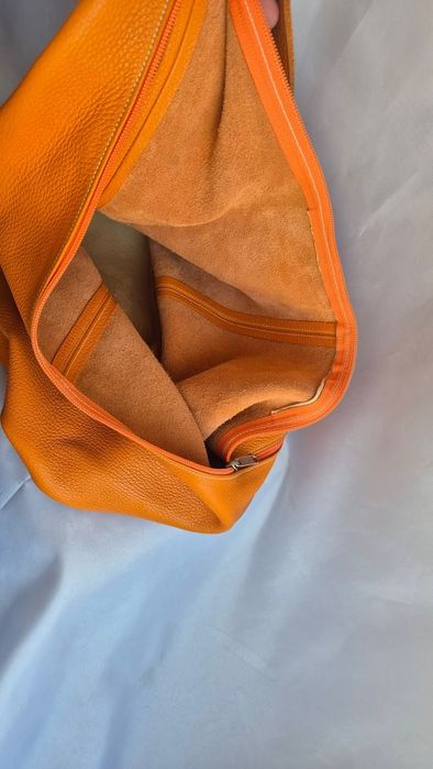 Geanta piele naturala Italia orange
