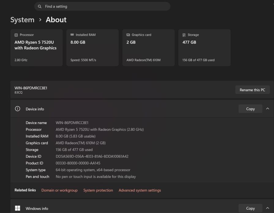 Lenovo V15 G4 8/512gb