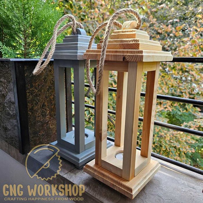 Декоративен фенер от масивна дървесина