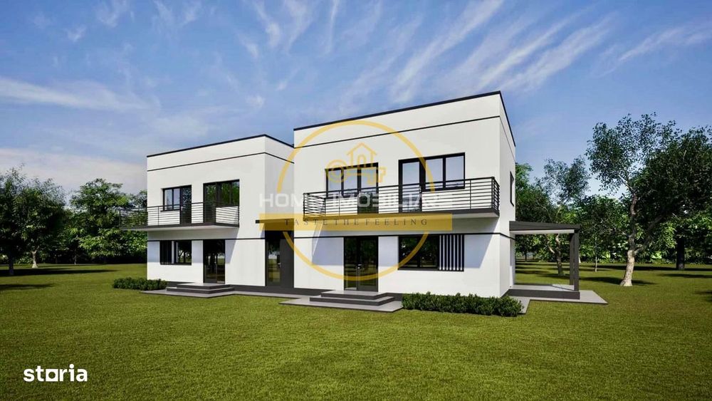 Duplex fără perete comun | 4 camere | 100 mp utili | 300 mp teren | Lu