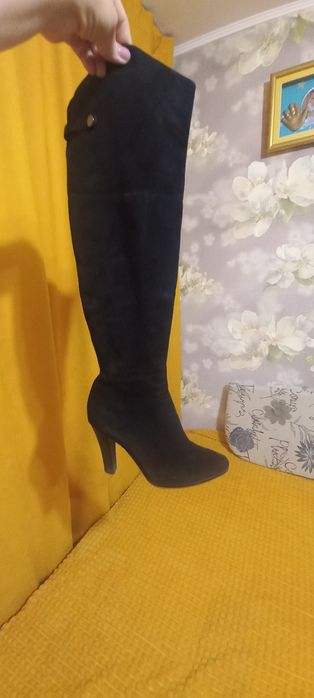 Замшевые ботфорты (европейка)