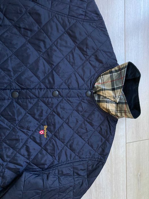 Barbour Tartan Liddesdale quilted jacket мъжко синьо яке размер м