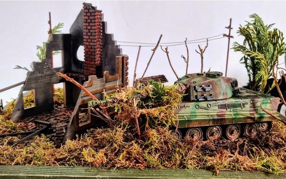 Diorama 3D World of Tanks Tiger I Ambush