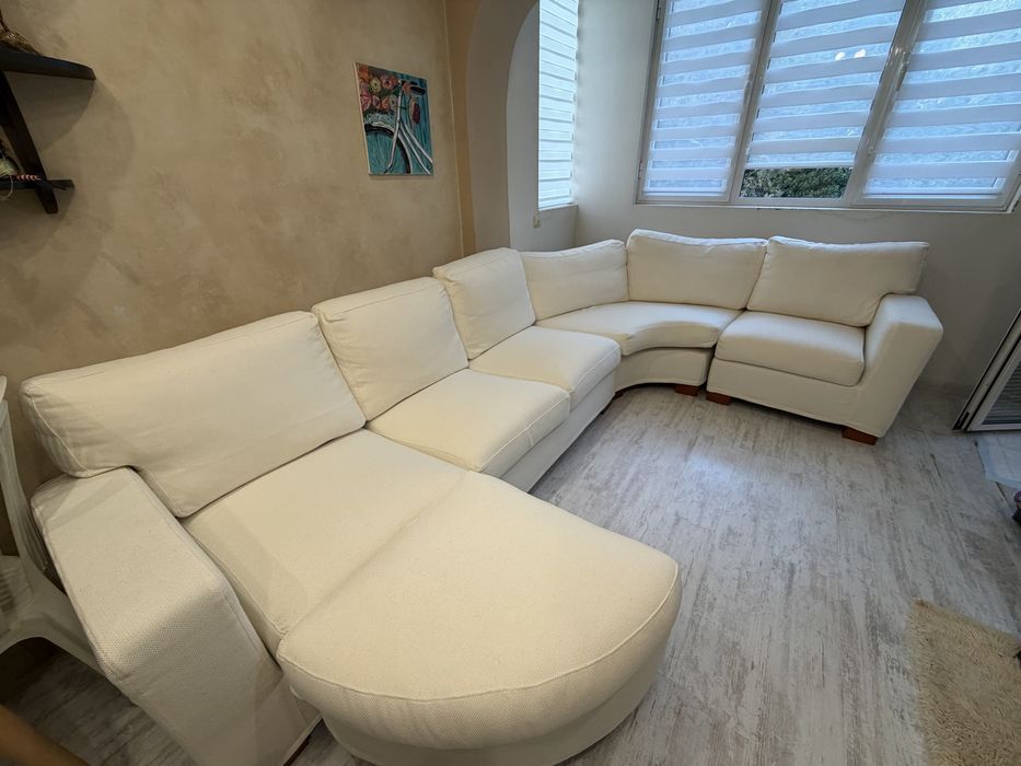 Италиански диван LAMPOLET 330 см – гъши пух, 4 модула, разтегателен
