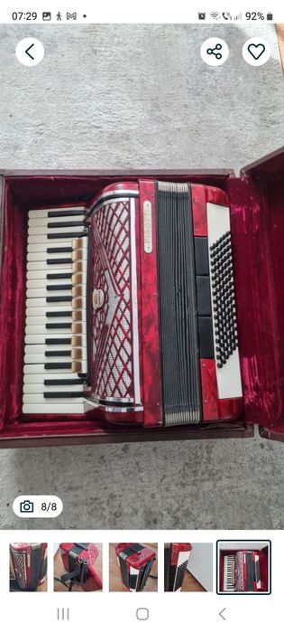 Acordeon Hohner 120 damă  Parot 80basi Firotti si Hohner sita