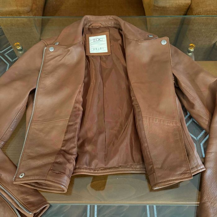 Естествена кожа Esprit байкър яке XS