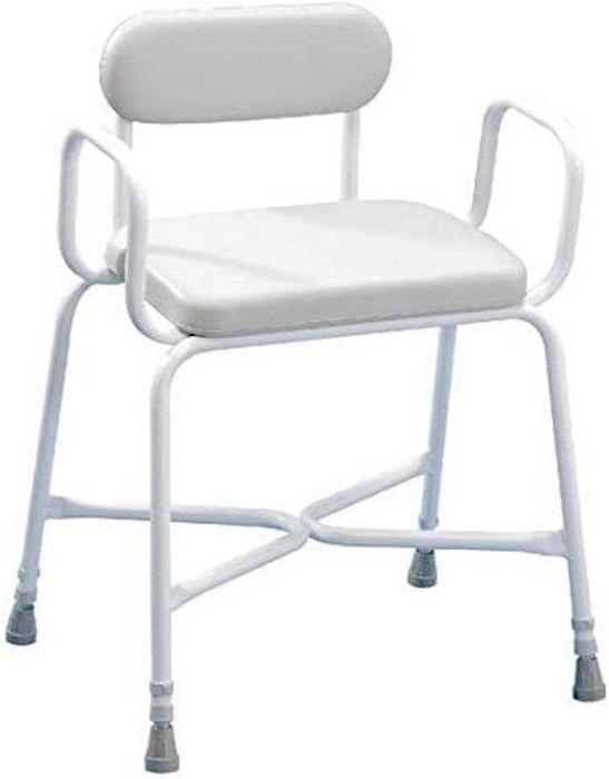 Бариатричен стол за душ баня до 255кг XXL с регулируема седалка, нов