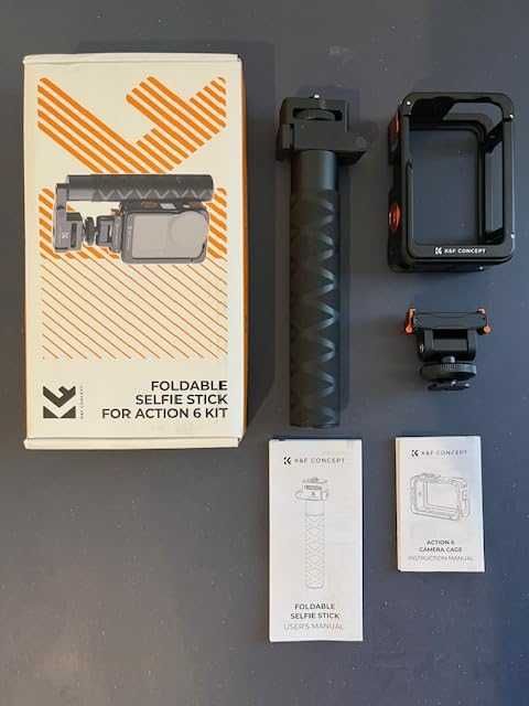 K&F CONCEPT 92,5 см екшън камера селфи стик с DJI Osmo Action 6 клетка