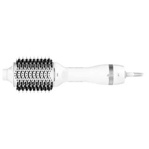 Perie cu aer cald Rowenta Volumizer CF6130F0, tehnologie 3D volume booster, perie ovala XL, 3 setari viteza/temperatura, alb/argintiu